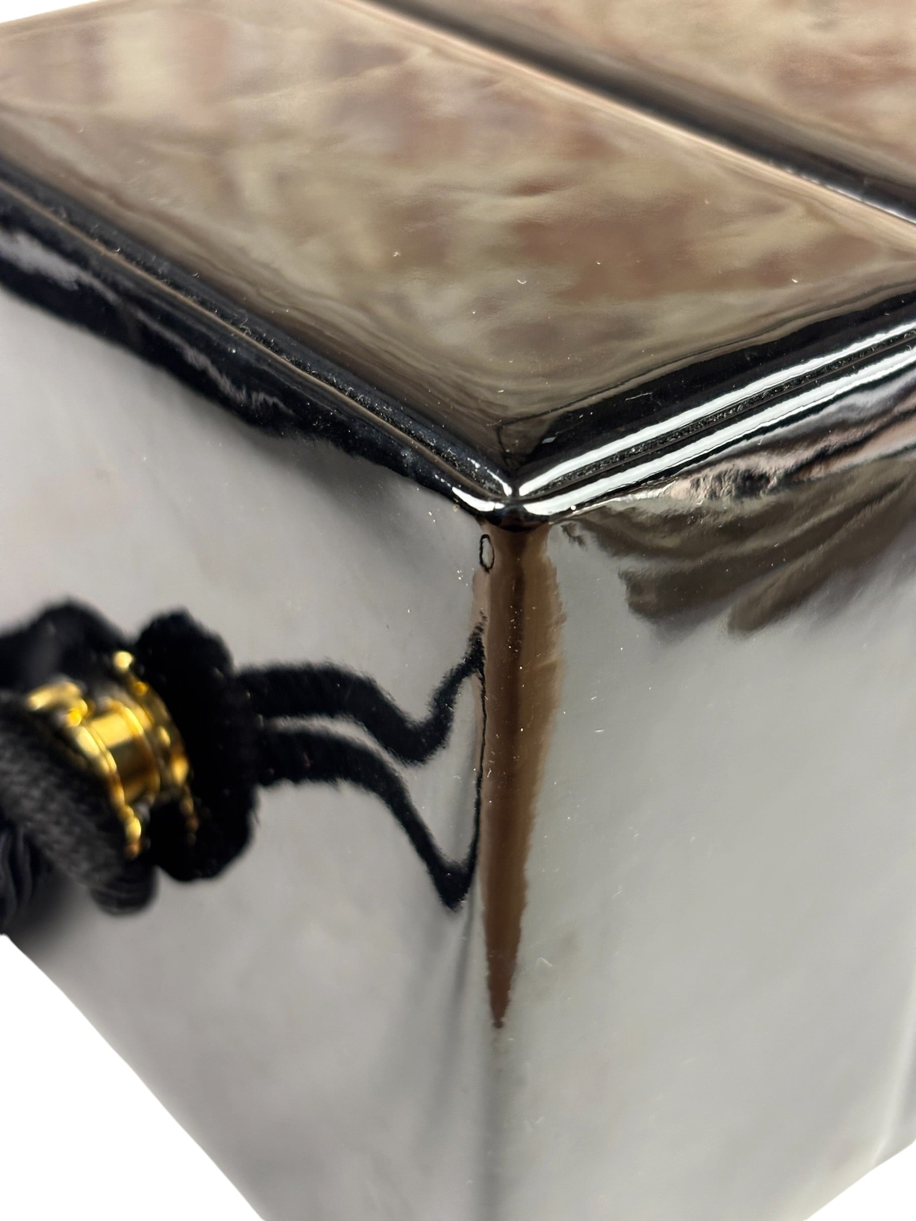 YSL Patent Jerry Cube Box Clutch