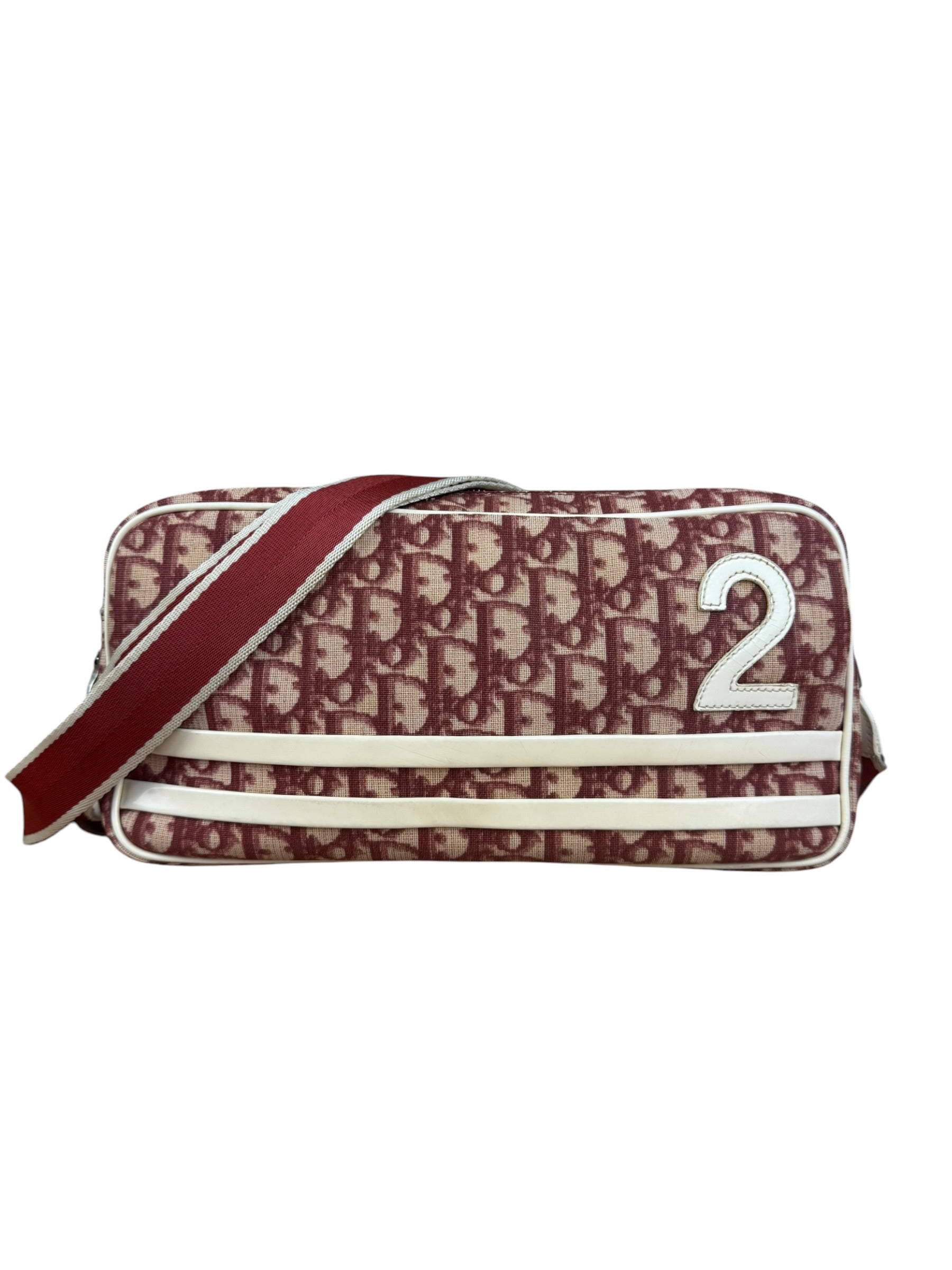 Christian Dior Vintage Red Oblique Trotter "2" Crossbody