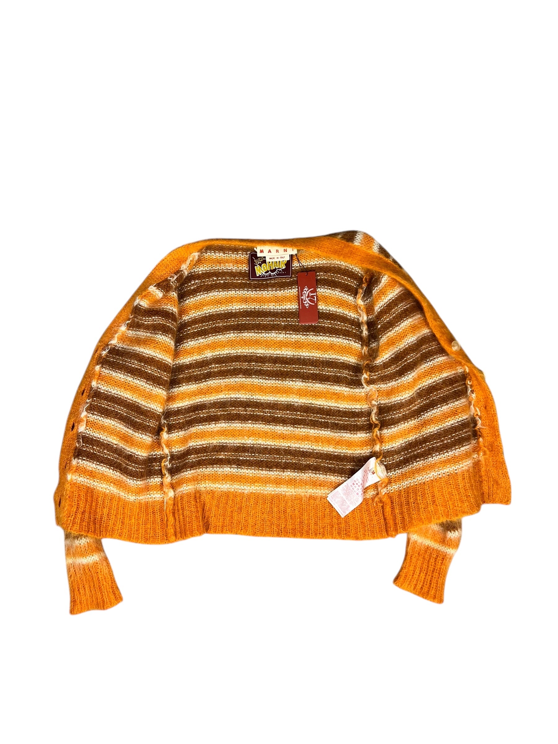 Marni MoHair Orange Button Up Sweater