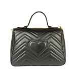 Gucci Black Leather Marmont Medium Shoulder Bag