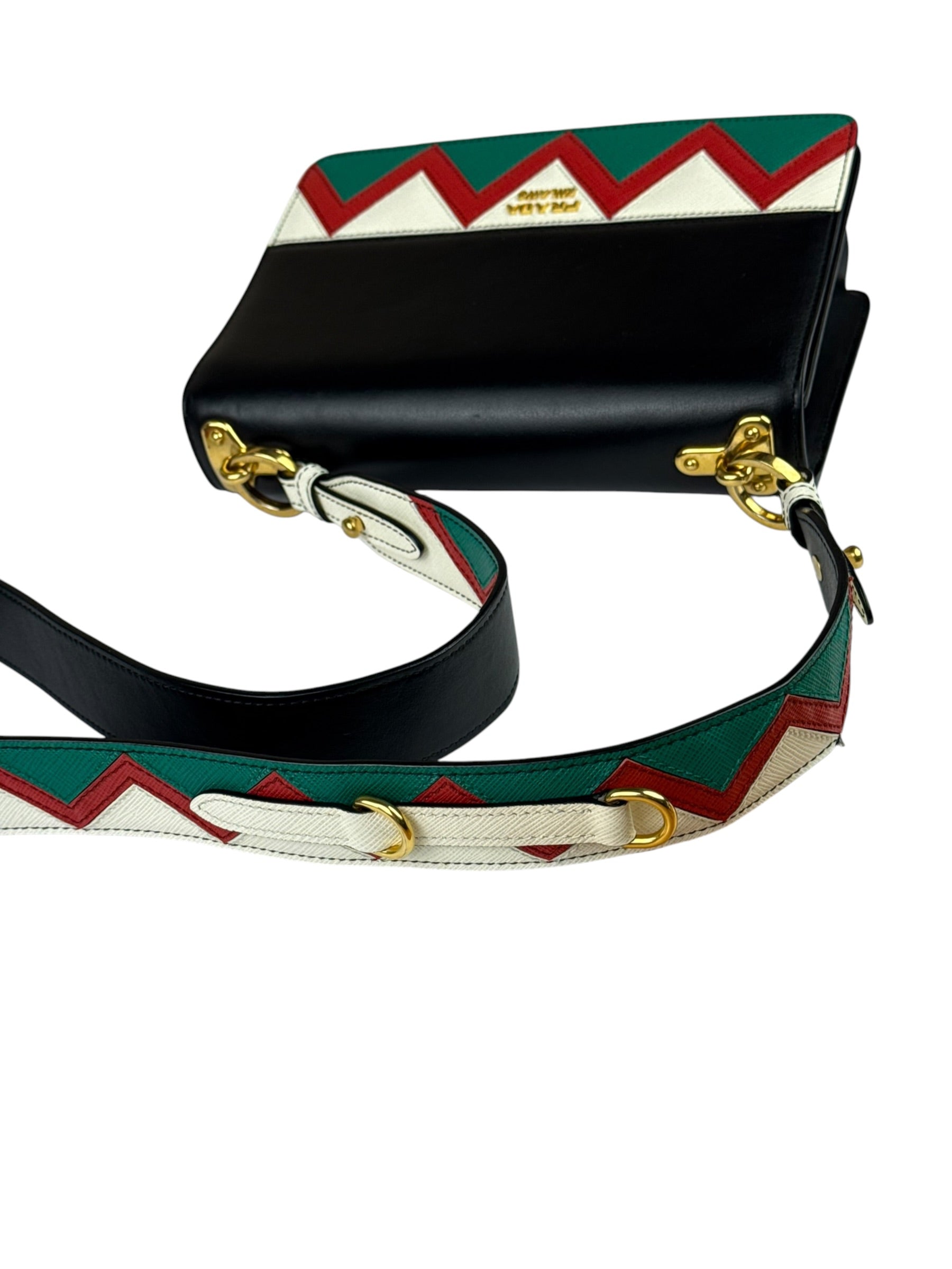 Prada Muilticolor Calfskin Esplanade Crossbody Bag