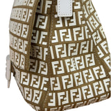 Fendi Vintage Beige Canvas Rubber FF Print Mamma Baguette