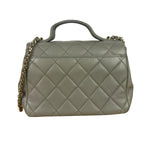 Chanel Grey Quilted Leather Mini Business Affinity Flap Bag 2019