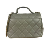 Chanel Grey Quilted Leather Mini Business Affinity Flap Bag 2019