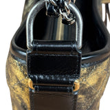 Chanel Metallic Gold/Black Leather Small Gabrielle Hobo Bag 1992
