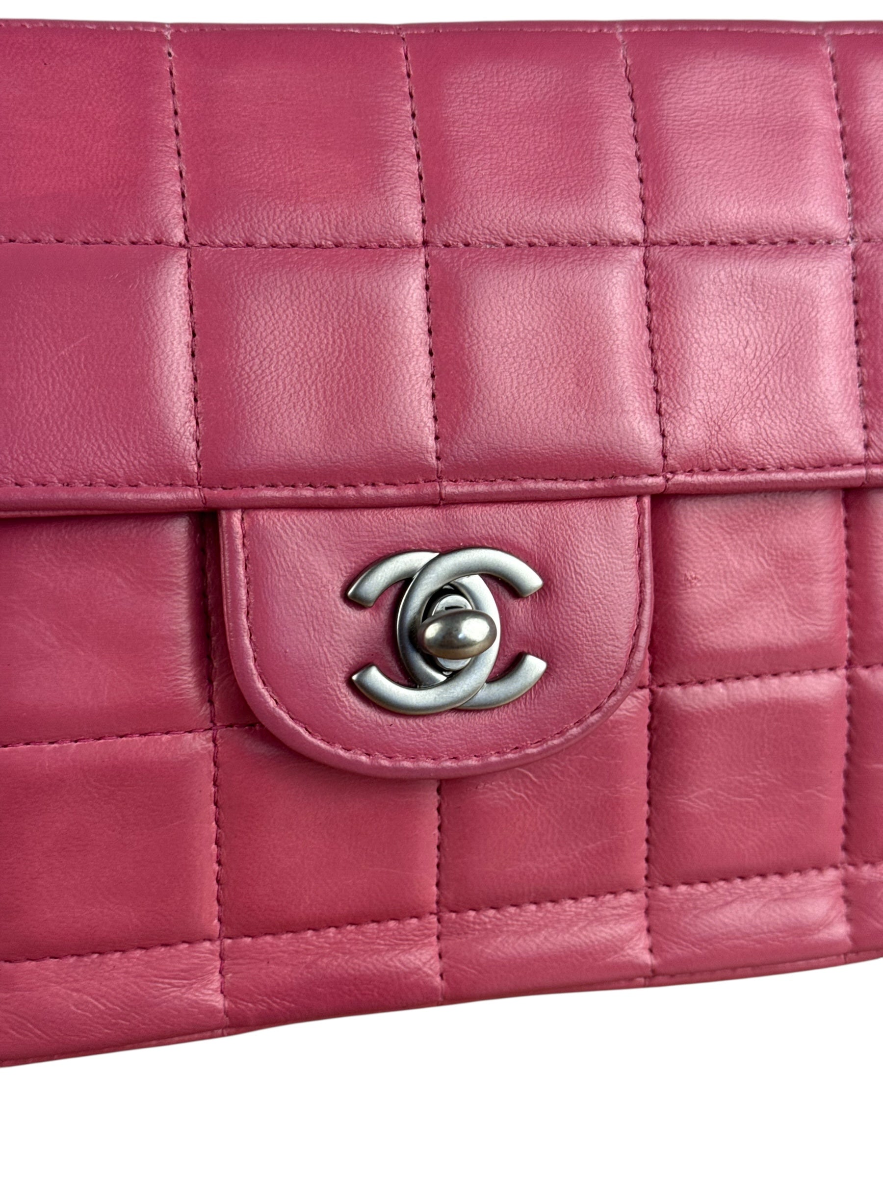Chanel Pink CC 2002 Chocolate Bar Chain Flap