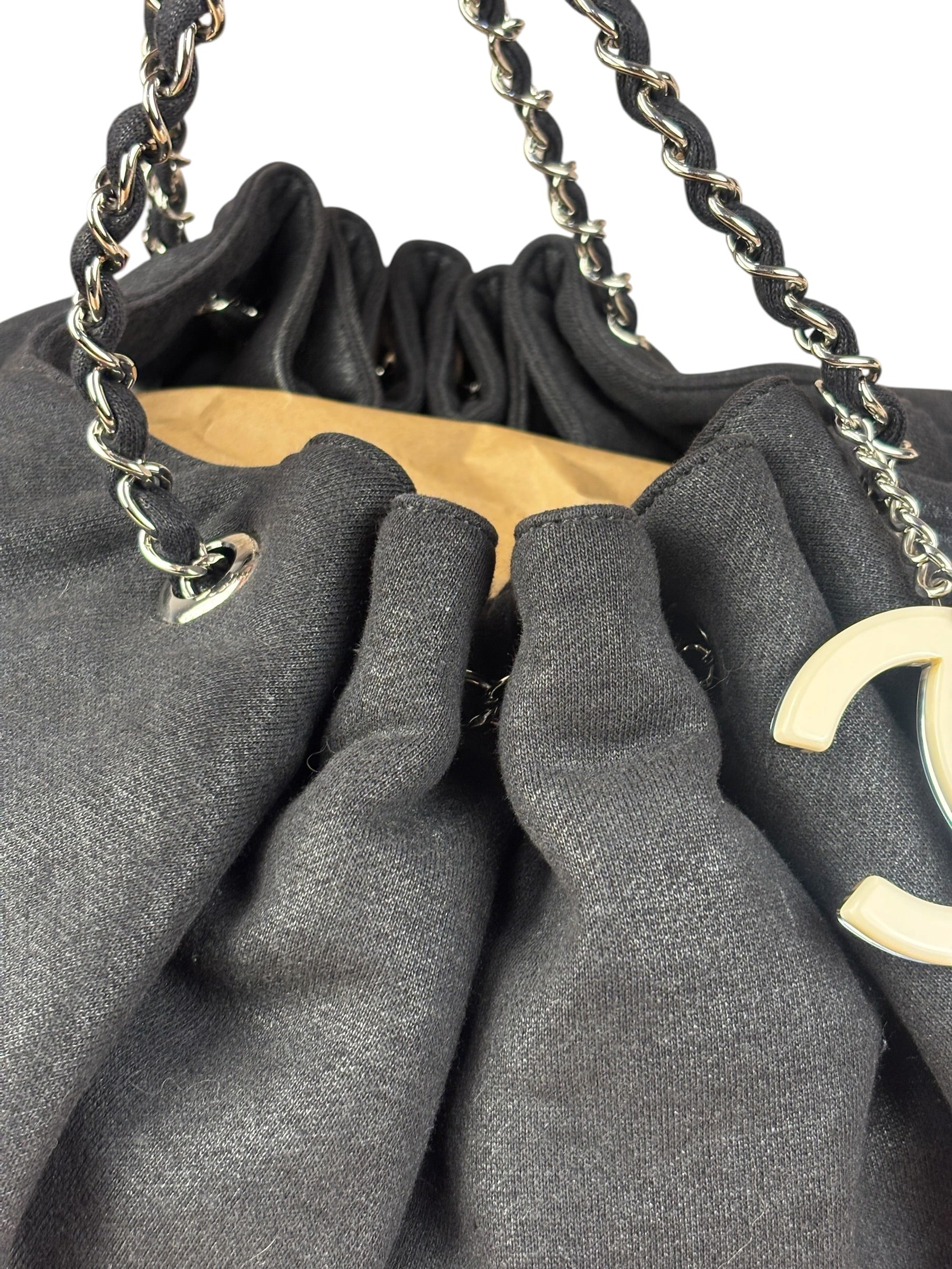 Chanel Black Melrose Cabas Hobo Bag - 1987