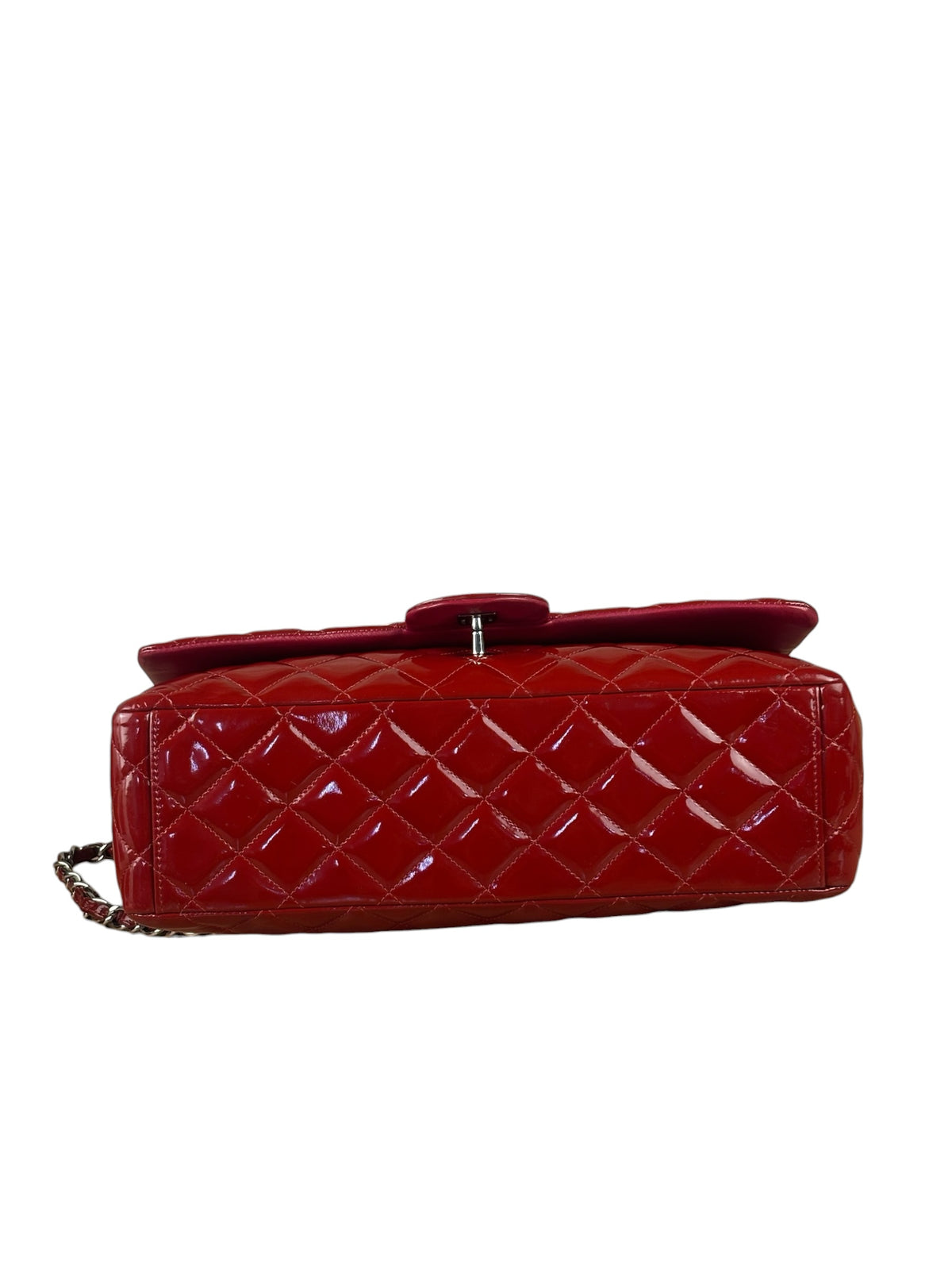 Chanel Red Patent Leather Jumbo Double Flap 2013