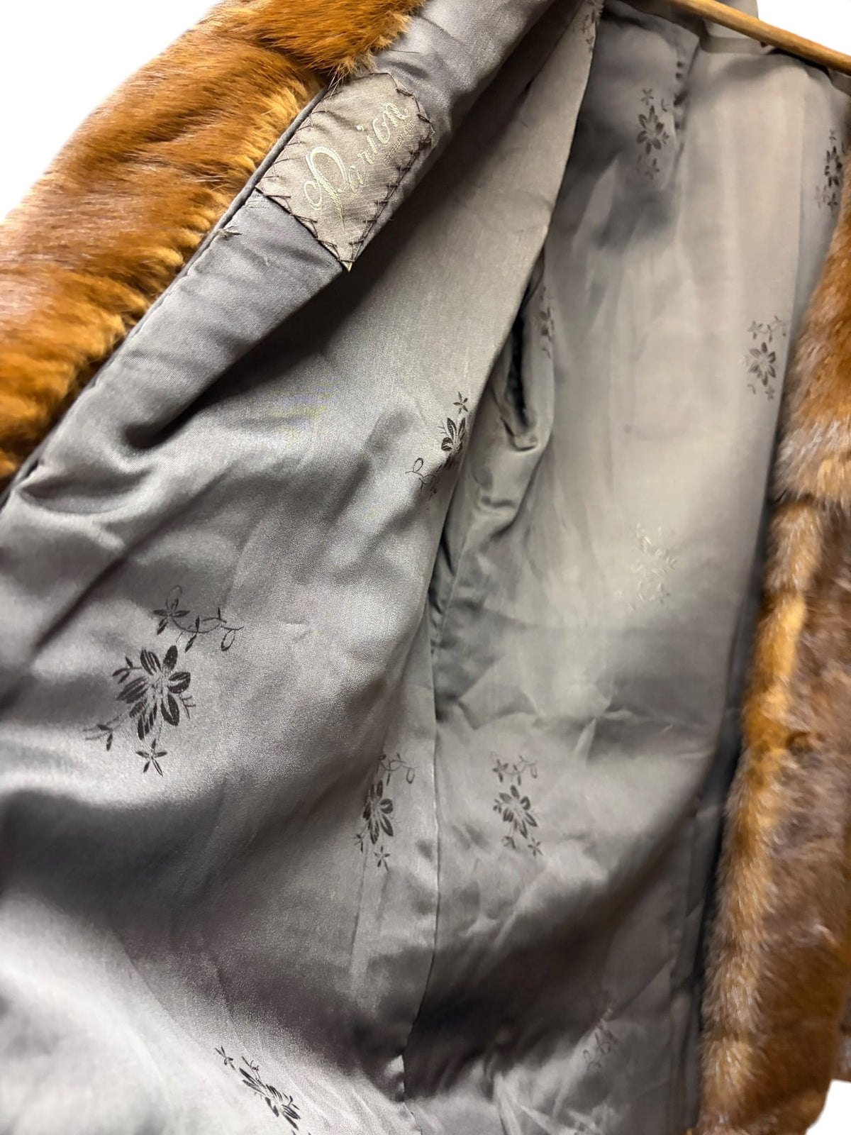 Vintage Light Brown Collared Fur Coat