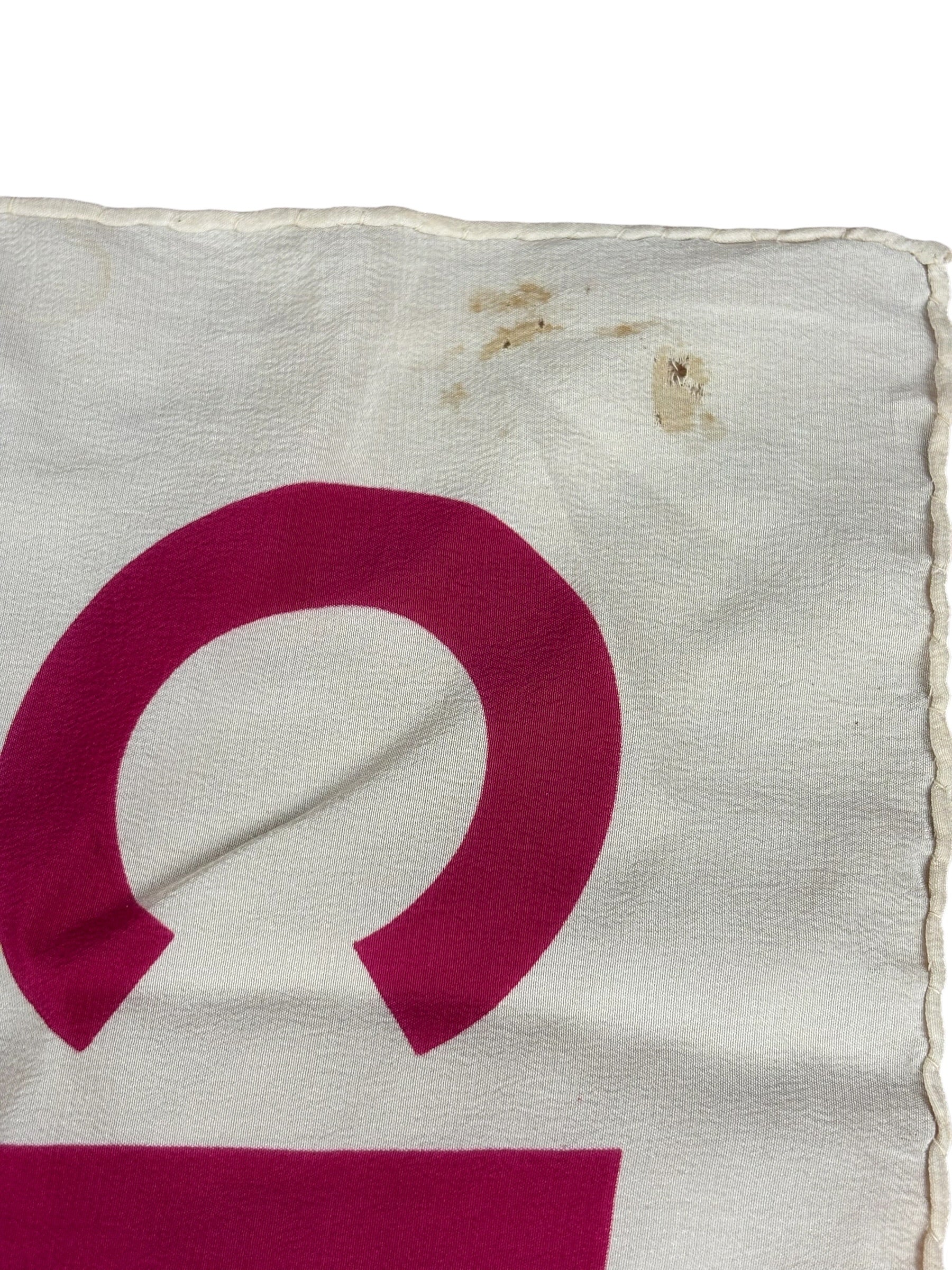 Chanel Vintage Large Block Text Logo Silk Scarf