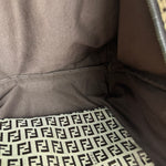 Fendi Vintage FF Canvas Print Zip Shoulder Tote