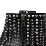 Saint Laurent Black Leather Studded Ankle Boots