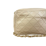Chanel Beige Quilted Leather Chain Shoulder Bag