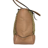 Gucci Beige/Pink Leather Trim Bree Shoulder Bag