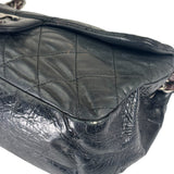 Chanel Black/Grey Quilted Calfskin Matelassè Iridescent Flap Bag 2009