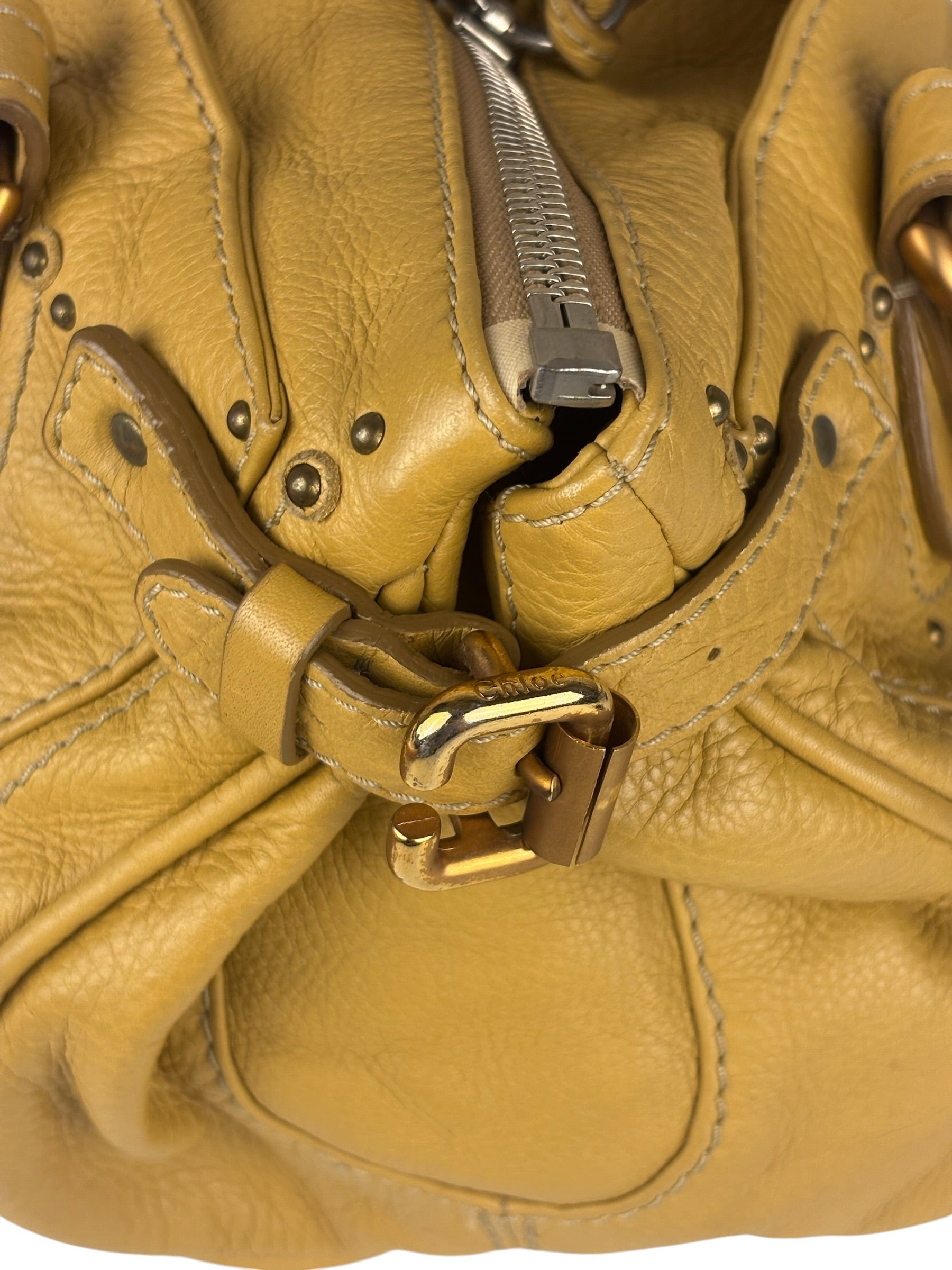 Chloe Yellow Leather Paddington Shoulder Bag