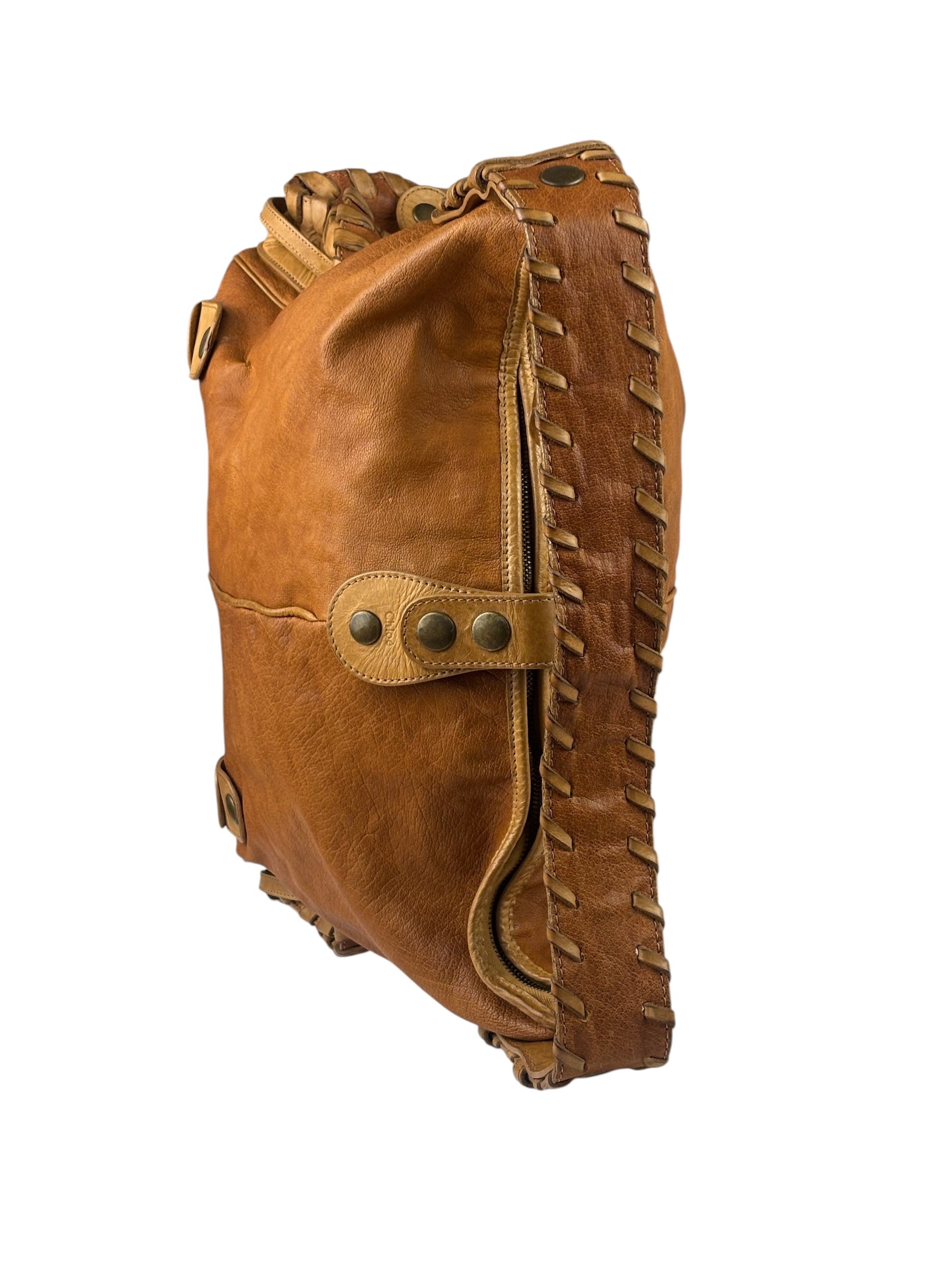 Chloe Tan Brown Leather Silverado Hobo Bag