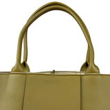 Bottega Veneta Muted Olive Intreccio Arco Woven Leather Tote