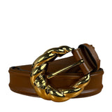 Gucci Torchon Buckle Belt Brown