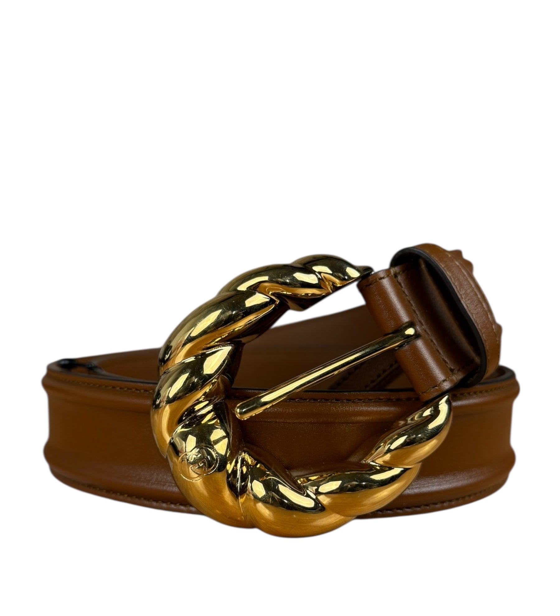 Gucci Torchon Buckle Belt Brown