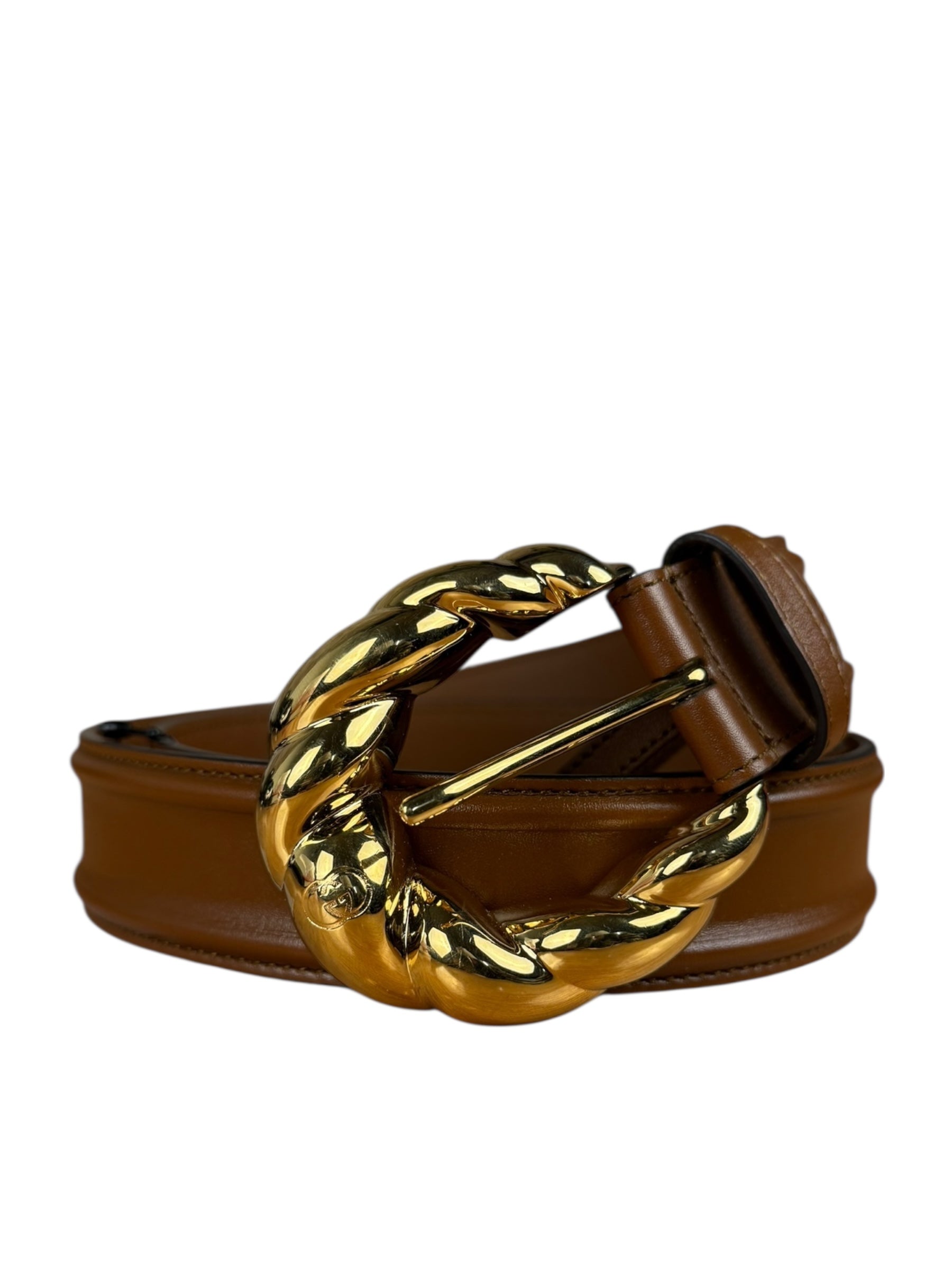 Gucci Torchon Buckle Belt Brown