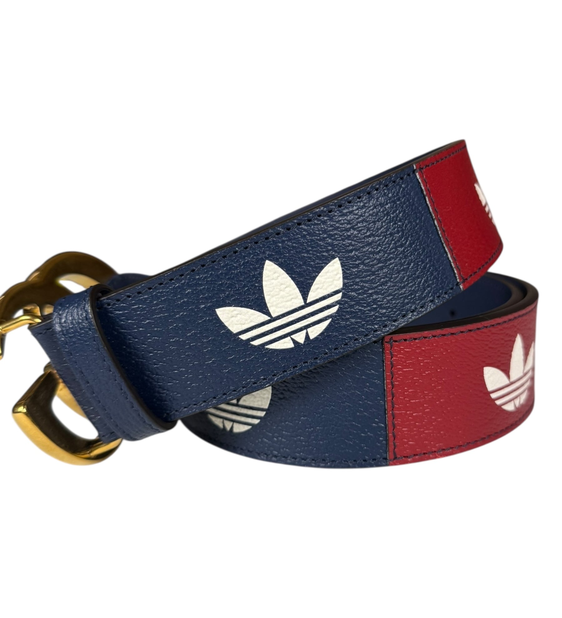 Gucci x Adidas Leather Belt Navy/Red