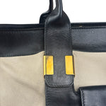 Chloe Beige/Black Leather Alice Satchel/Tote Bag
