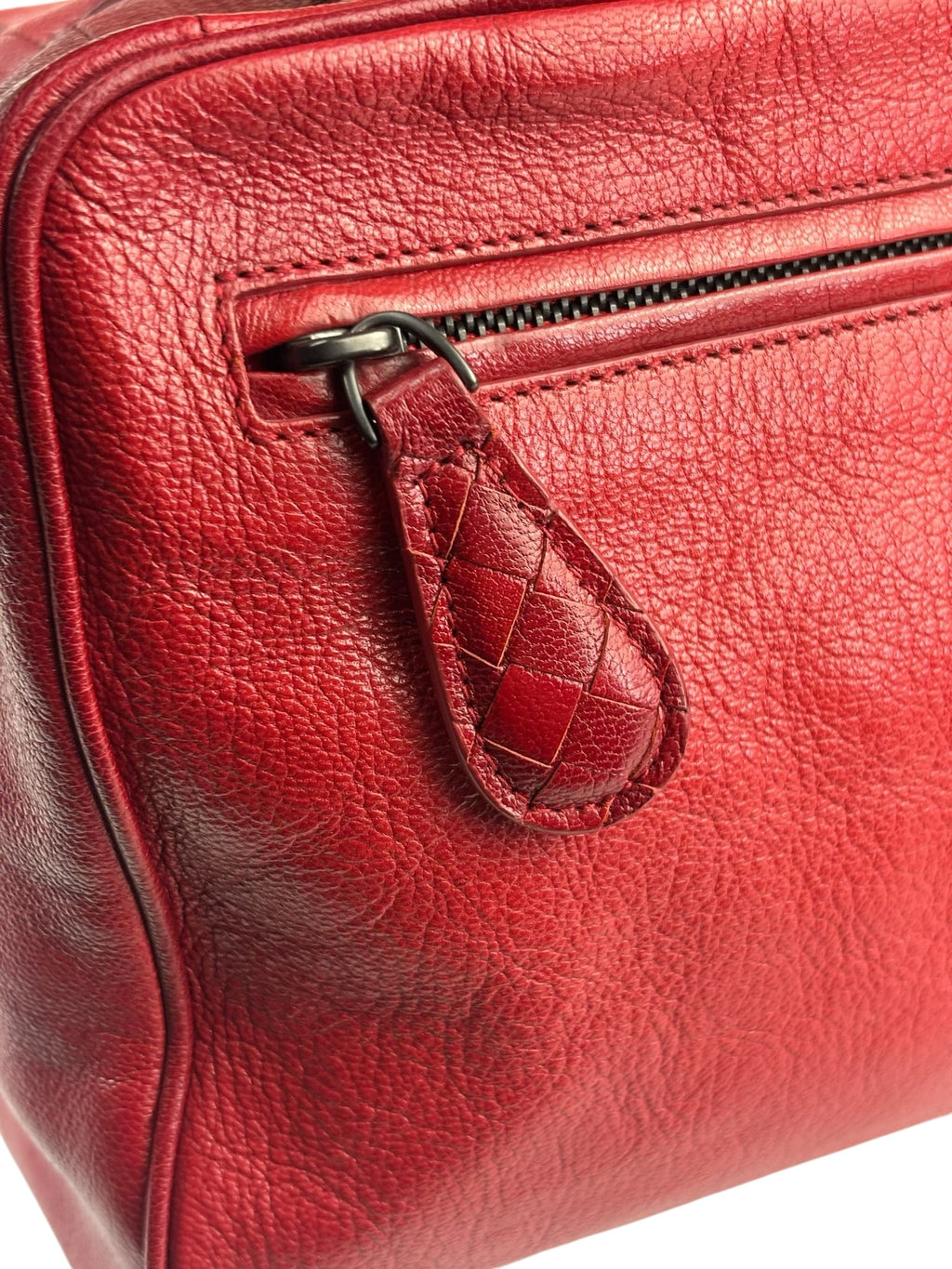 Bottega Veneta Red Leather Brera Handbag