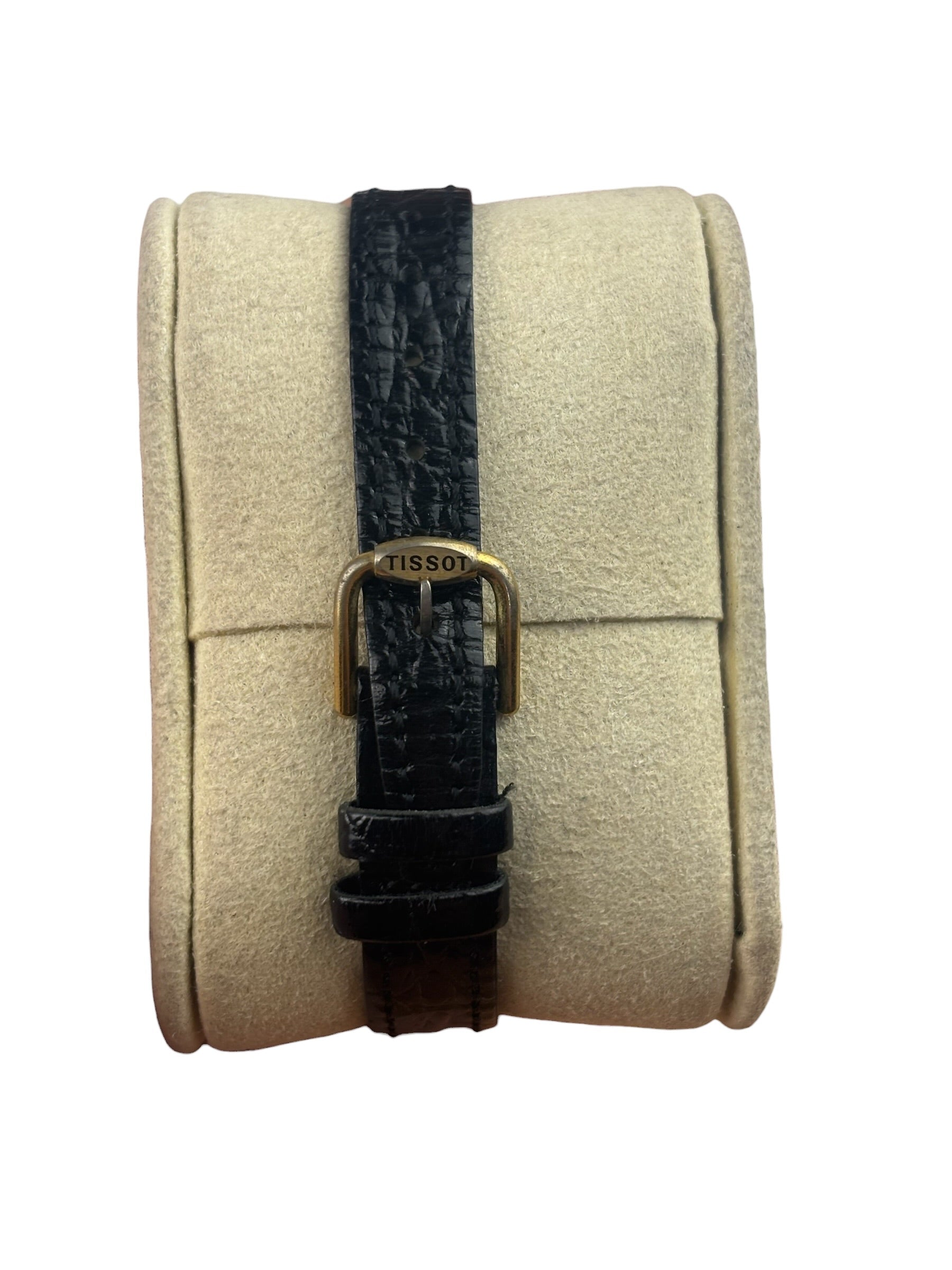 Tissot Vintage Silver Stick Dial Black Strap