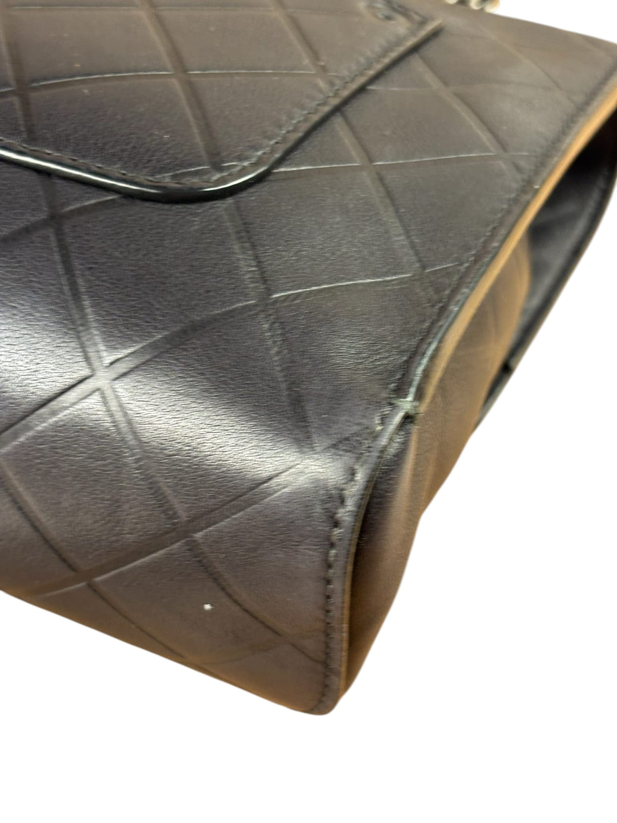 Chanel Black Embossed Leather CC Clasp Flap Bag 2015