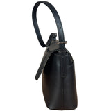 Burberry Vintage Black Leather Flap Shoulder Bag
