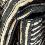 Chanel Black/White Sequin Stripped Medium Double Flap Shoulder Bag