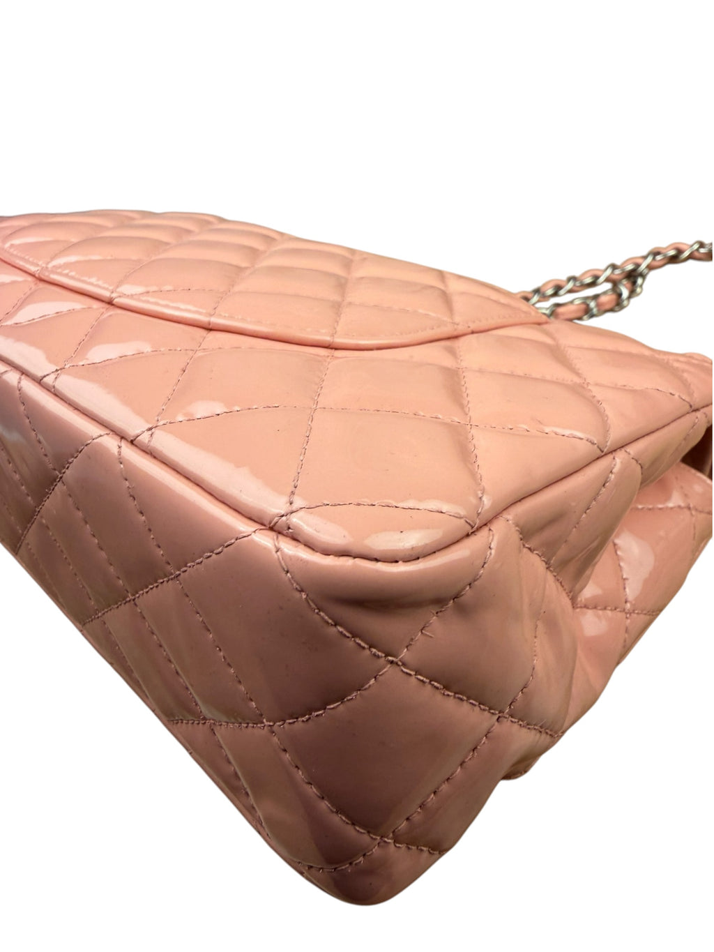 Chanel Baby Pink Quilted M Double Patent Flap 2013