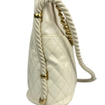 Chanel Ivory Crumpled Leather Vogue Rope Hobo Bag 2019