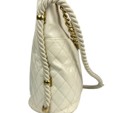Chanel Ivory Crumpled Leather Vogue Rope Hobo Bag 2019