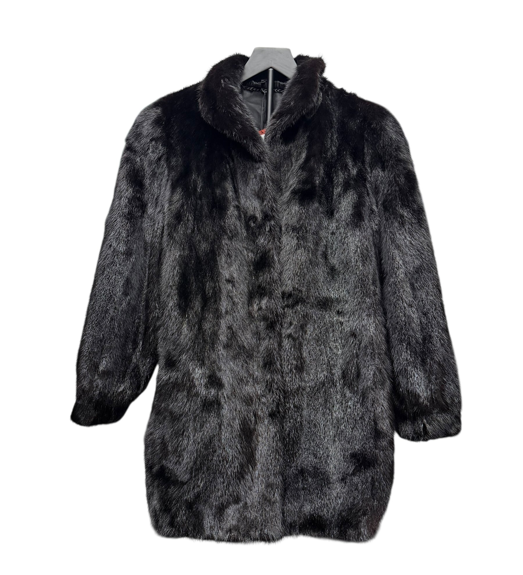 Vintage Black Fur Mid Length Coat
