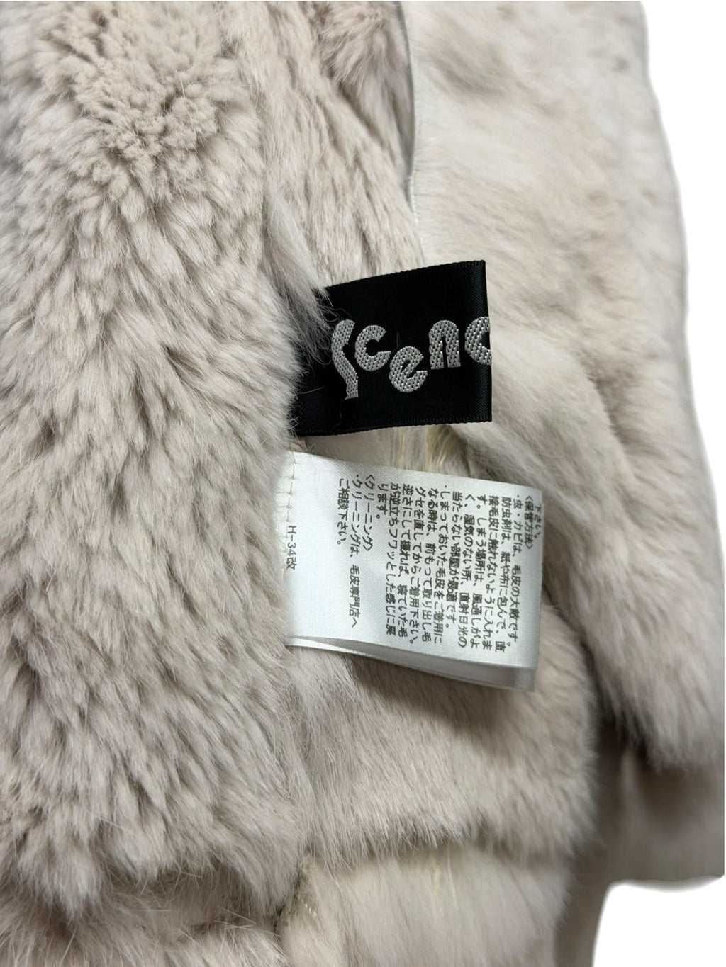 Vintage Bellucci Platinum Beige Suede Rabbit/Blue Fox Fur Long Coat