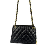 Chanel Vintage Black Quilted Leather Shoulder Bag 1987