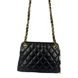 Chanel Vintage Black Quilted Leather Shoulder Bag 1987