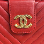Chanel Red Quilted Leather Rock The Corner Minaudiere Shoulder Bag 2018