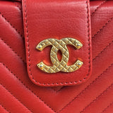 Chanel Red Quilted Leather Rock The Corner Minaudiere Shoulder Bag 2018