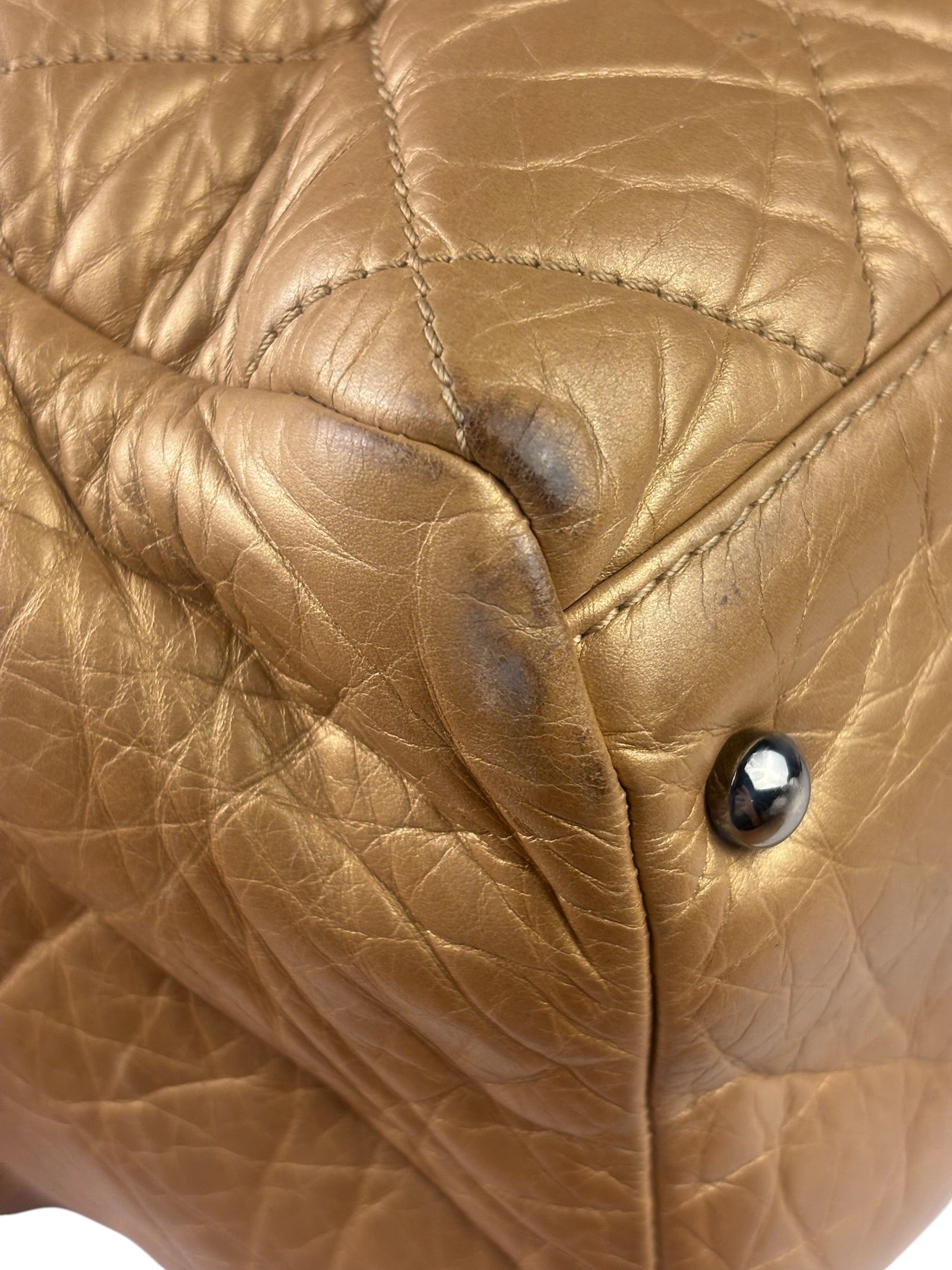 Chanel Gold Quilted Lambskin Lady Braid Flap Bag 2005