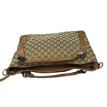 Gucci Beige/Brown Leather GG Satchel Two-Way Bag