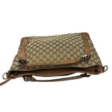 Gucci Beige/Brown Leather GG Satchel Two-Way Bag
