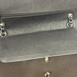Chanel Black Tweed/Caviar Leather Houndstooth Double Flap Bag 2017