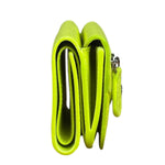 Balenciaga Fluo Neon Yellow Leather Cash Trifold Mini Wallet