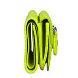 Balenciaga Fluo Neon Yellow Leather Cash Trifold Mini Wallet