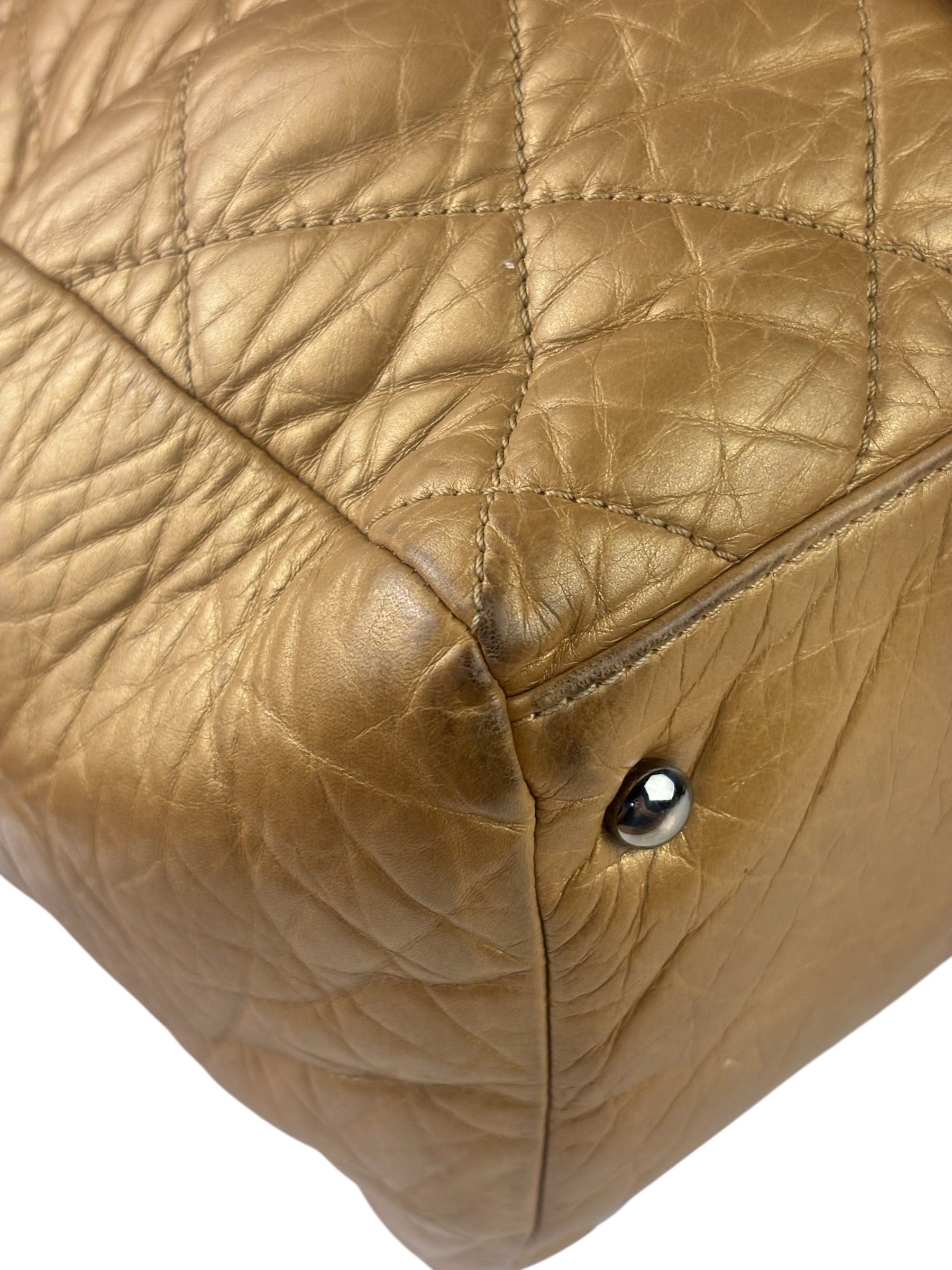 Chanel Gold Quilted Lambskin Lady Braid Flap Bag 2005