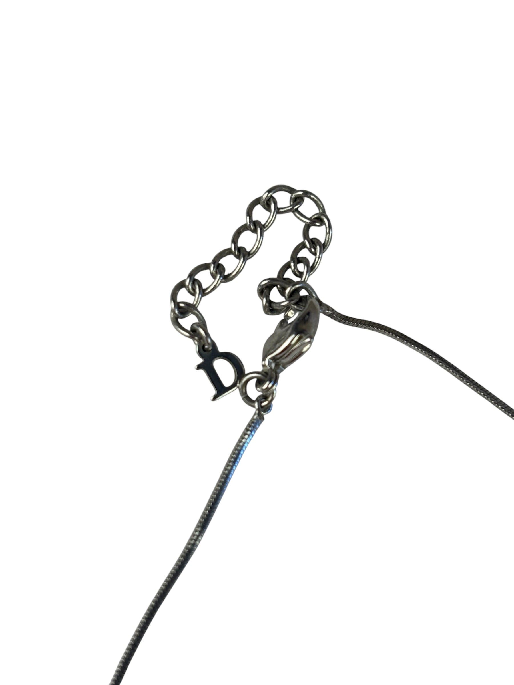 Christian Dior Off-White Bead & Nail Pendant Necklace