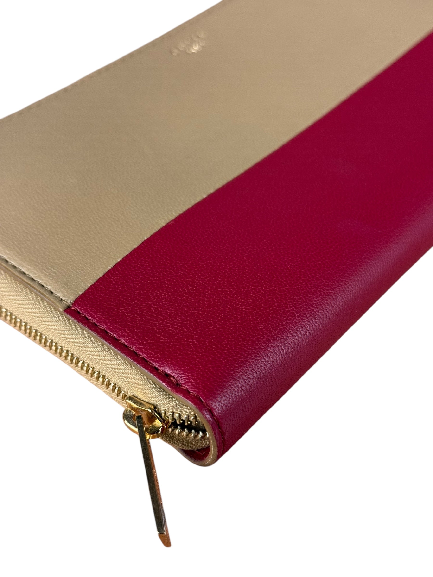 Celine Stripe Leather Zip Wallet